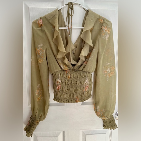 Free People Women’s Smocked So Nice Blouse, Size XS NWOT - Picture 4 of 9